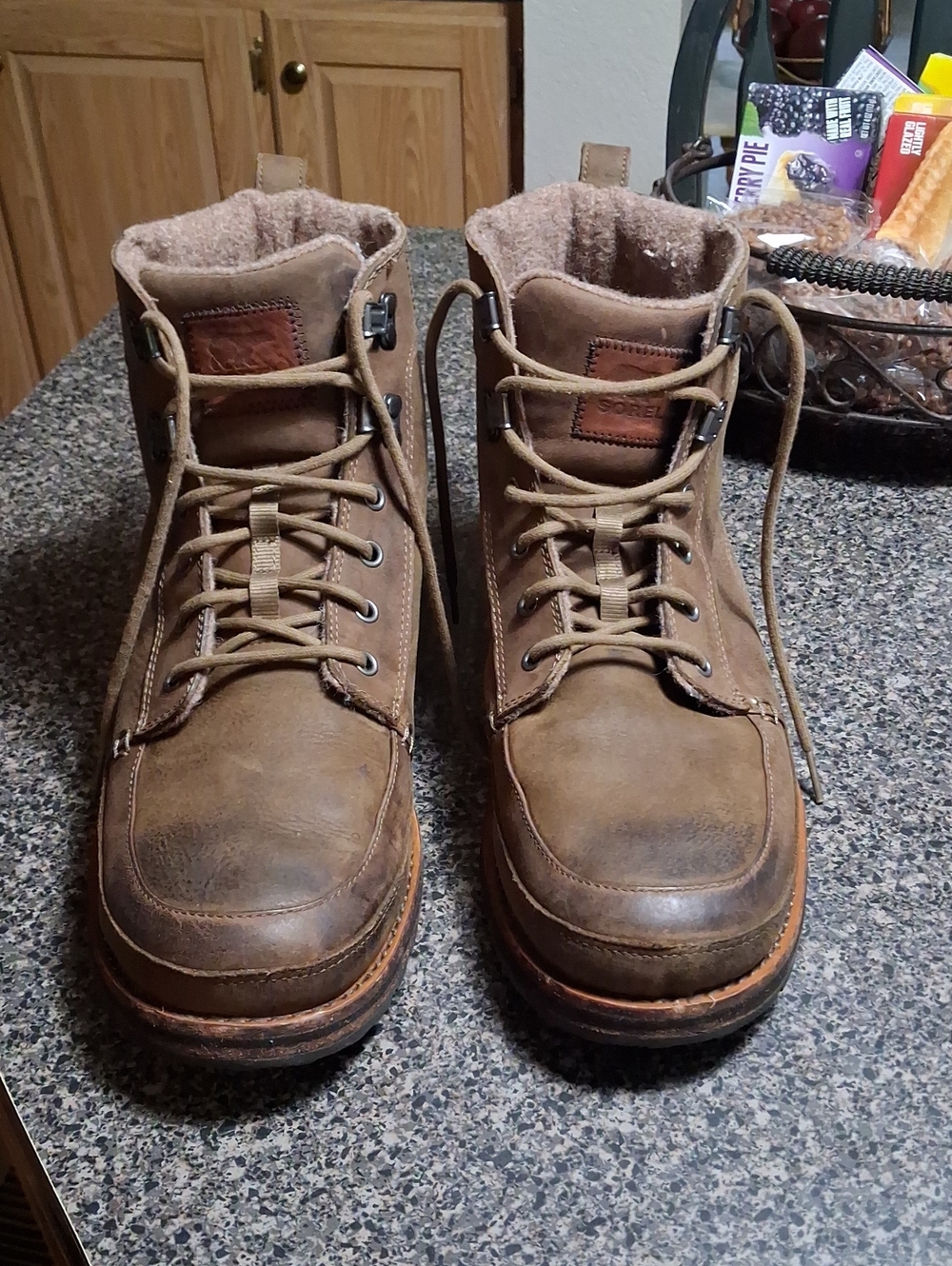 Sorel Men's Tan Brown Leather Lace-Up Insulated Boots Sz 13